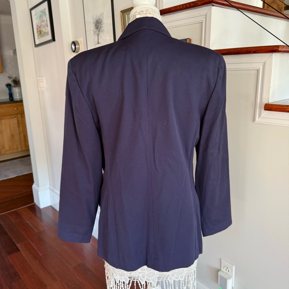 MATSUDA Nicole Tokyo Japan Navy Wool Double Breasted Blazer Vintage - Picture 2 of 4